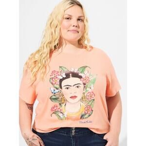 Torrid Frida Kahlo Relax Fit Crop Crew Tee, NWT, 4X